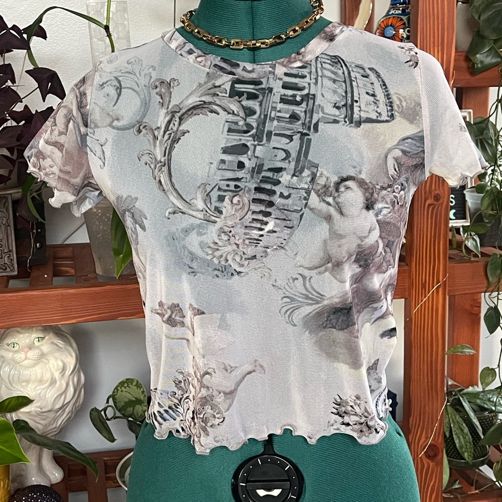 G mini crop mesh tee